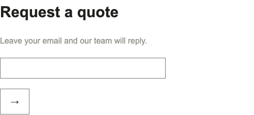Before repair: faint instructions, an unlabeled email field and an arrow-only submit button.